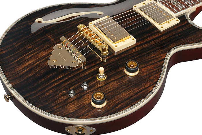 Macassar Ebony top / Okoume back / Maple body