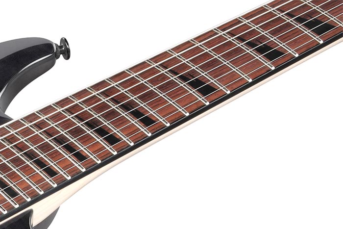 Bound Rosewood Fretboard with Reversed Black Sharktooth Inlay