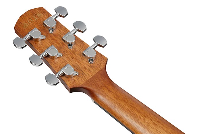 Back of the AAD70CE-TBN's headstock