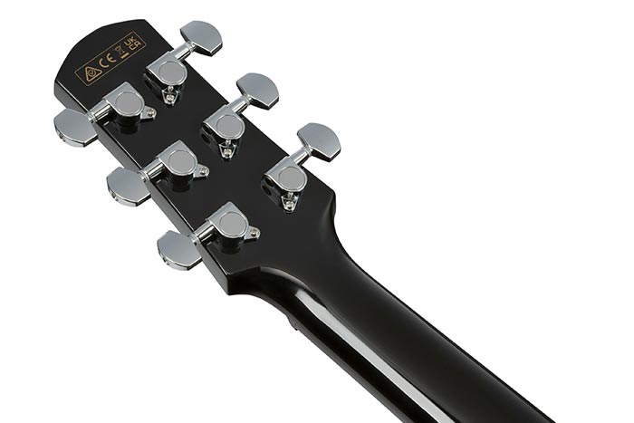 Back of the AAM340CE-RUB's headstock