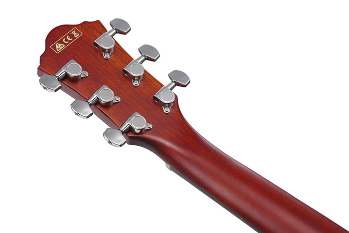 Back of the AEG50L-BKH's headstock