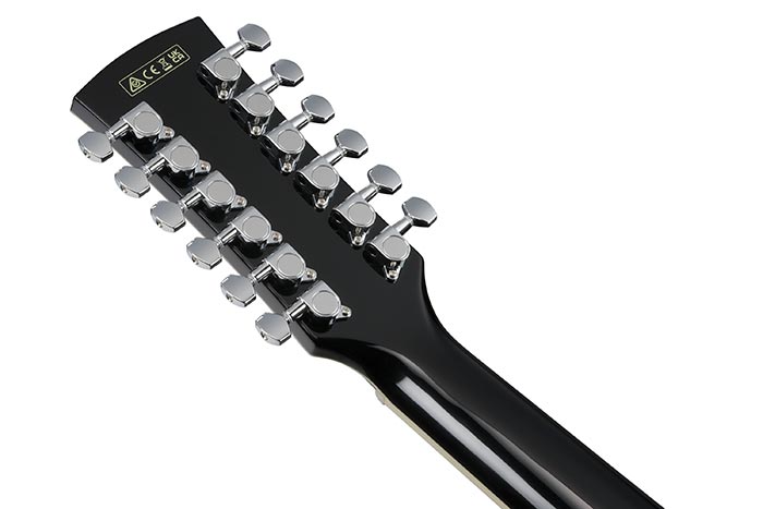 Back of the AJ7012M1E-BK's headstock