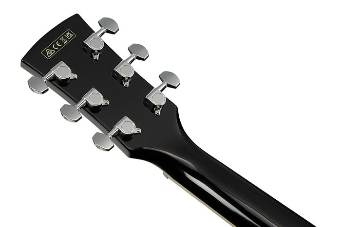 Back of the AJ70M1E-BK's headstock