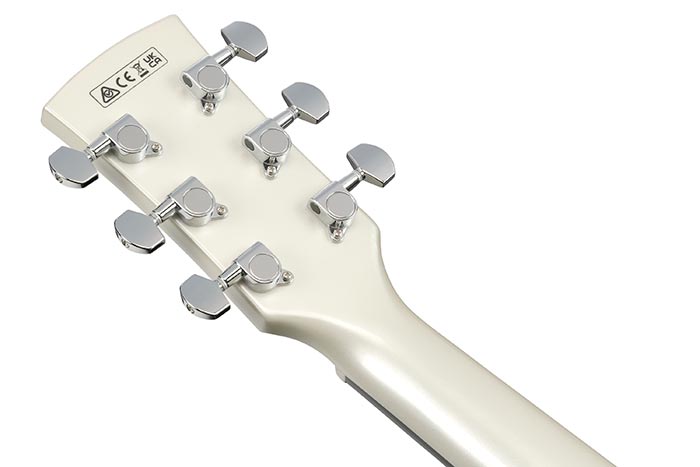 Back of the AJ70M2E-PW's headstock