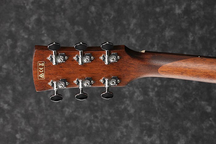 Back of the PF12MHCE-OPN's headstock