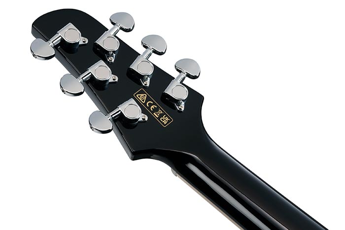 Back of the TCY10E-BK's headstock