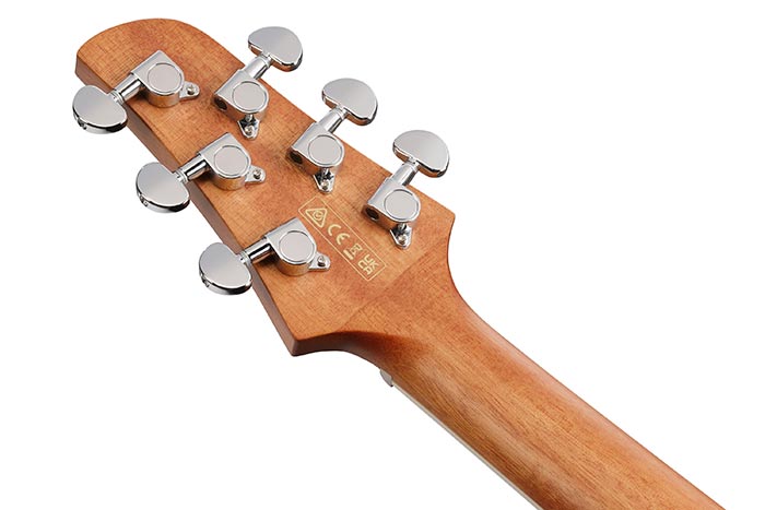 Back of the TCY12E-OPN's headstock