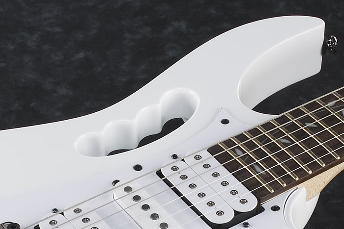 IBANEZ - JEMJRL WHITE - Guitare électrique gaucher signature Steve Vai 6  cordes en vente chez Global Audio Store - Guitares Electriques Gaucher