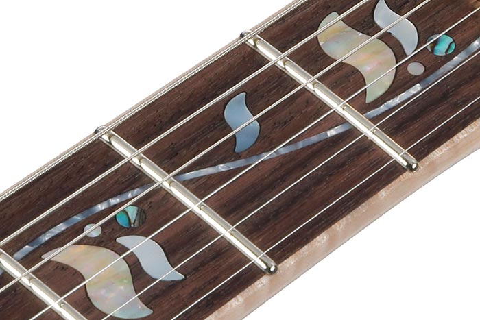 Jumbo frets with j.custom fret edge treatment