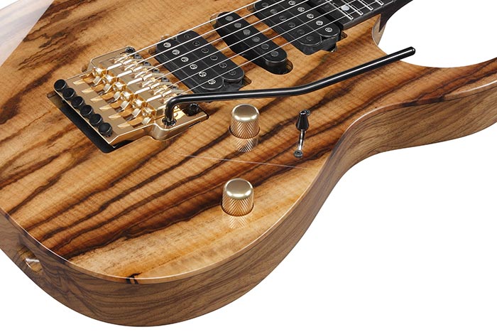 Figured Japanese Persimmon top / Black Limba body