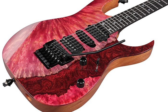 Exotic Maple & Red Resin top / African Mahogany body