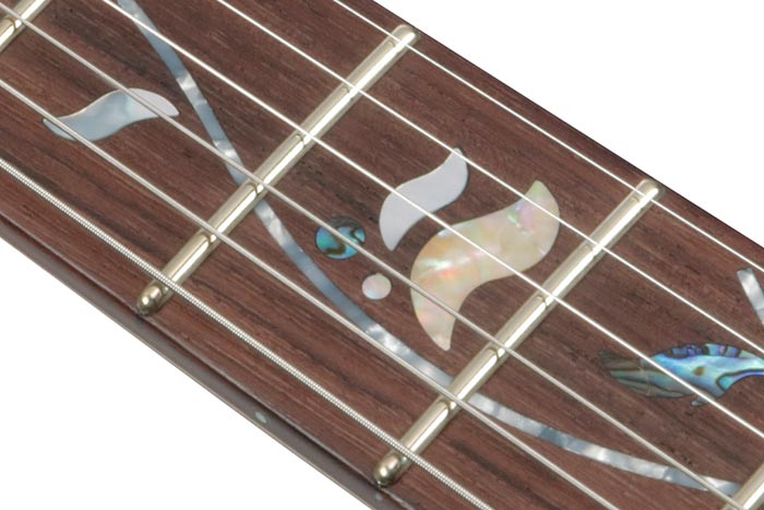 Jumbo frets with j.custom fret edge treatment