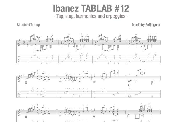 Ibanez TABLAB #12 -Tap, slap, harmonics and arpeggios-